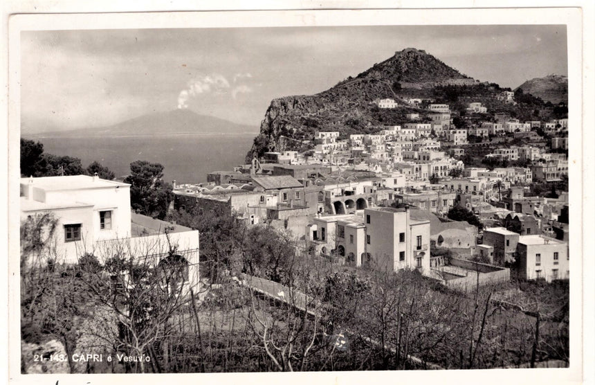 Cartolina antica Capri e Vesuvio sped. In Germania