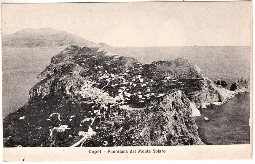 Cartolina antica Capri panorama dal monte Solaro