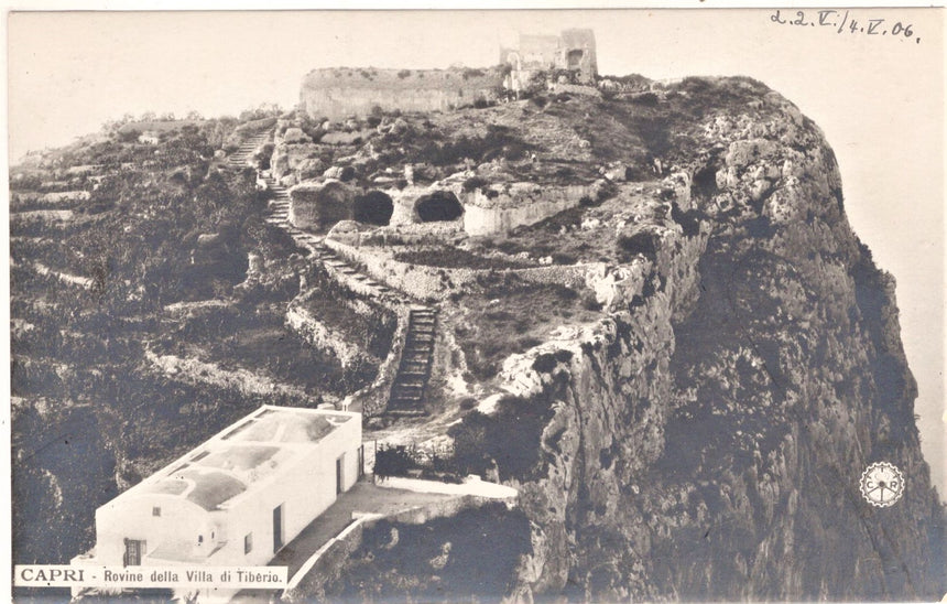 Cartolina antica Capri rovine della villa di Tiberio Foto N.G.P,