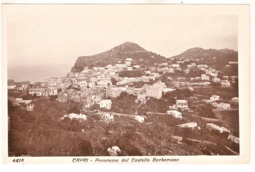 Cartolina antica Capri panorama dal castello Barbarossa