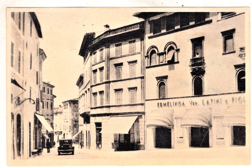 Cartolina antica Fabriano largo F. Stelluti