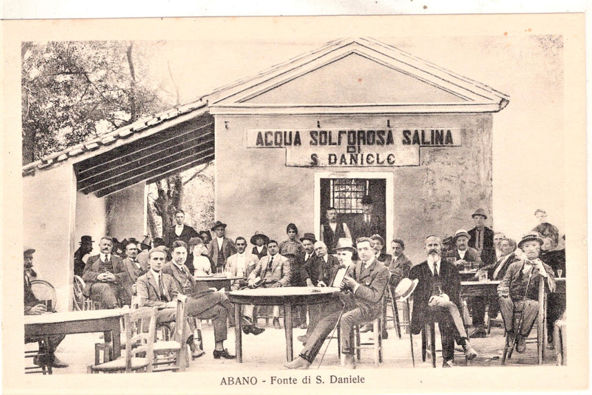 Cartolina antica Abano Fonte di San Daniele