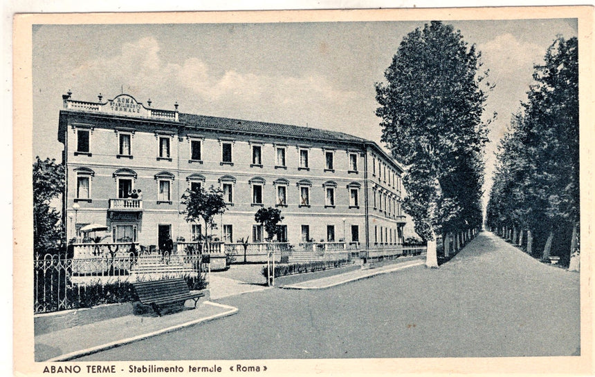 Cartolina antica Abano Terme Stabilimento Roma