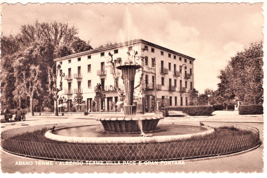 Cartolina antica Abano Terme Albergo Terme villa Pace