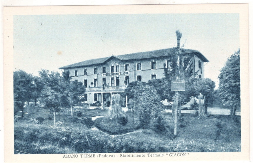 Cartolina antica Abano Terme Stabilimento Giacon