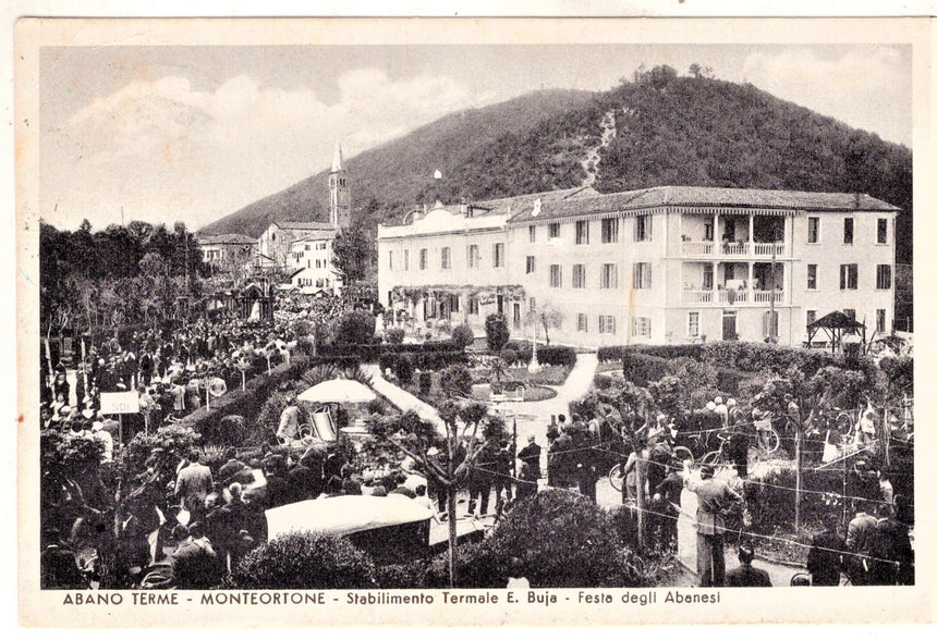 Cartolina antica Abano Terme Monteortone Stab. E.Buja festa degli Albanesi