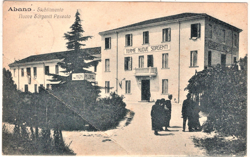 Cartolina antica Abano Terme Stabilimento Pezzato