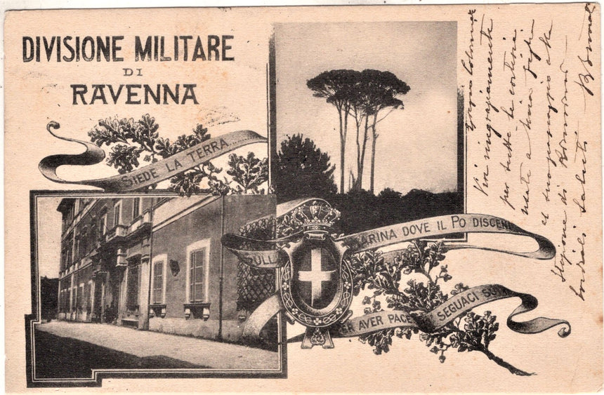 Cartolina antica Ravenna Divisione Militare