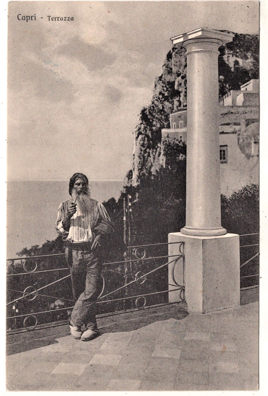 Cartolina antica Capri la terrazza