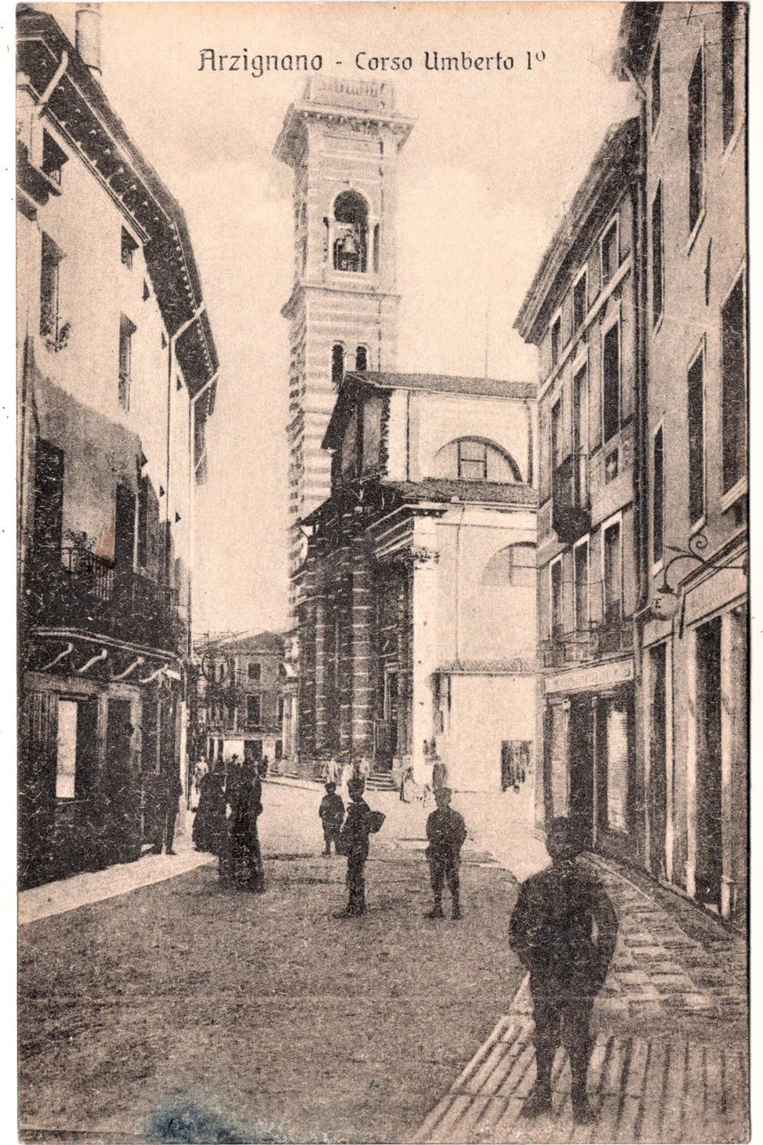 Cartolina antica Arziniano Corso Umberto I Vicenza