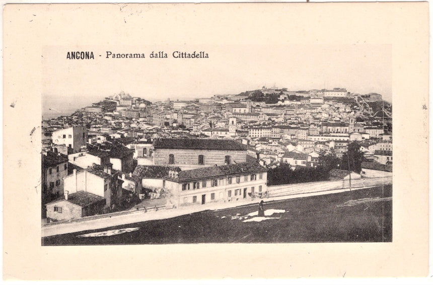 Cartolina antica Ancona panorama dalla Cittadella