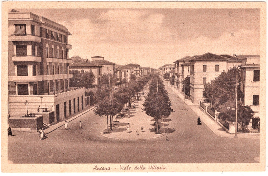 Cartolina antica Ancona viale della Vittoria