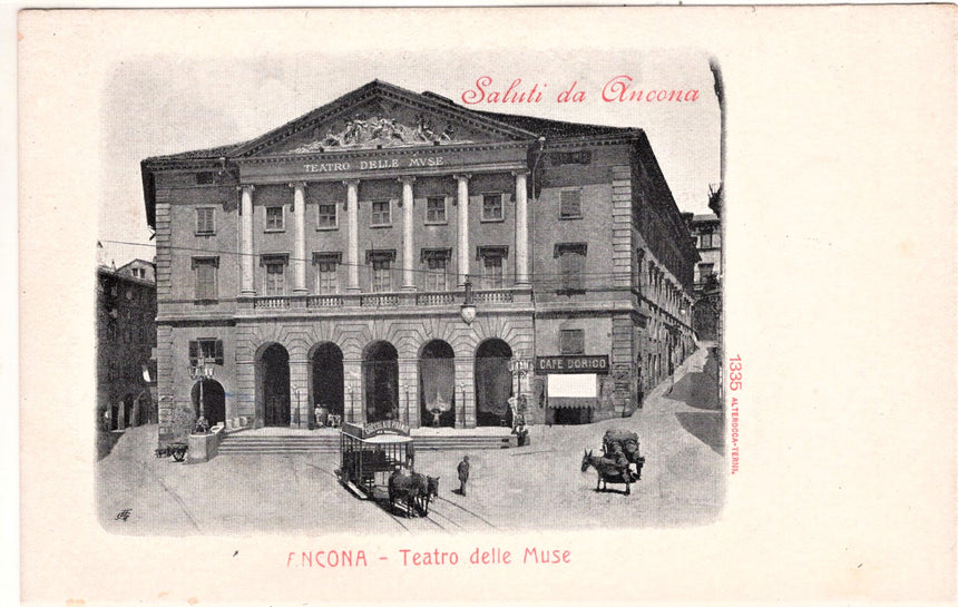 Cartolina antica Ancona Teatro delle Muse