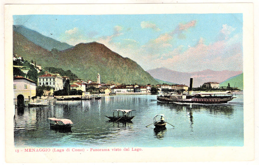 Cartolina antica Menaggio panorama Lago di Como