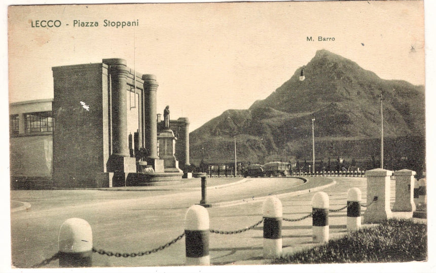 Cartolina antica Lecco piazza Stoppani