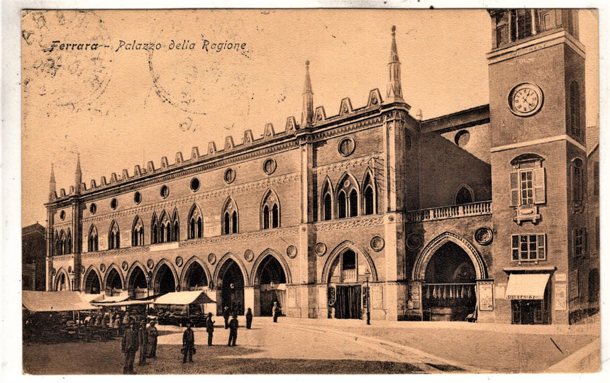 Cartolina antica Ferrara palazzo Podestà