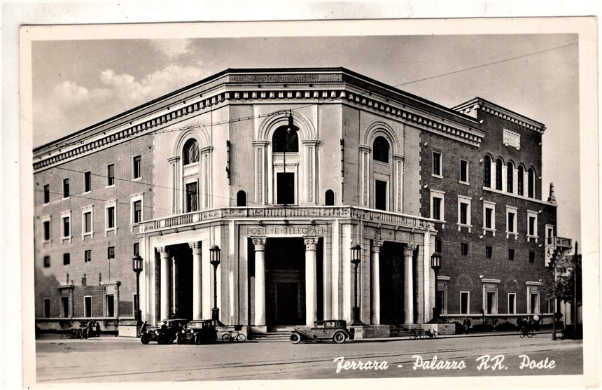 Cartolina antica Ferrara palazzo R.R. Poste