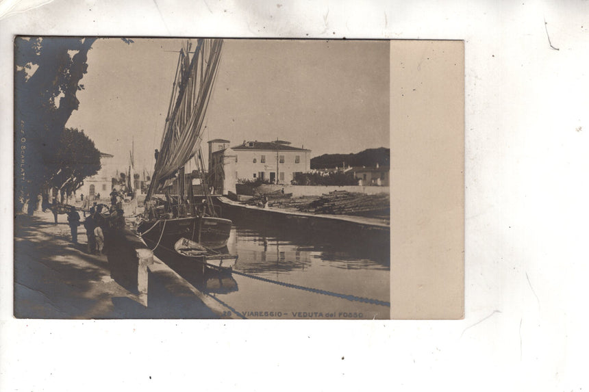 Cartolina antica Viareggio veduta del Fosso foto Scarlatti