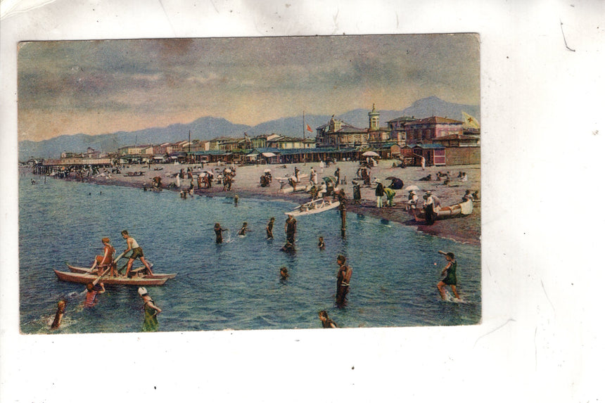 Cartolina antica Viareggio la spiaggia