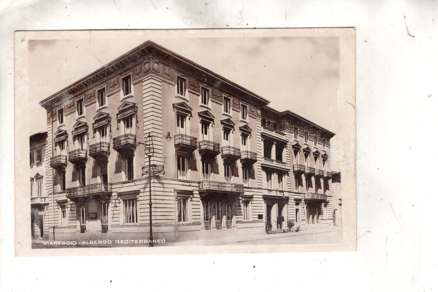 Cartolina antica Viareggio Albergo Mediterraneo foto Magrini