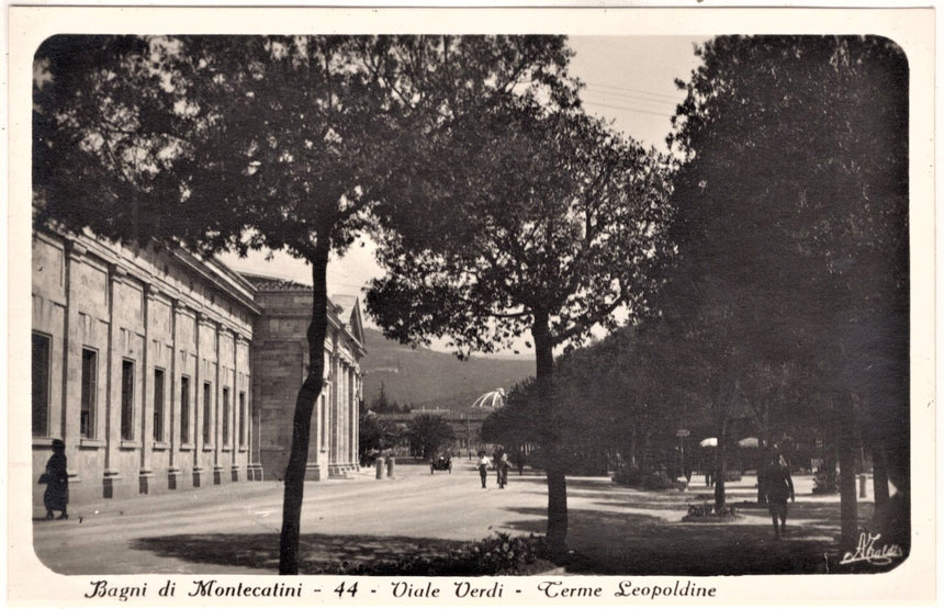 Cartolina antica Montecatini viale Verdi terme Leopoldine