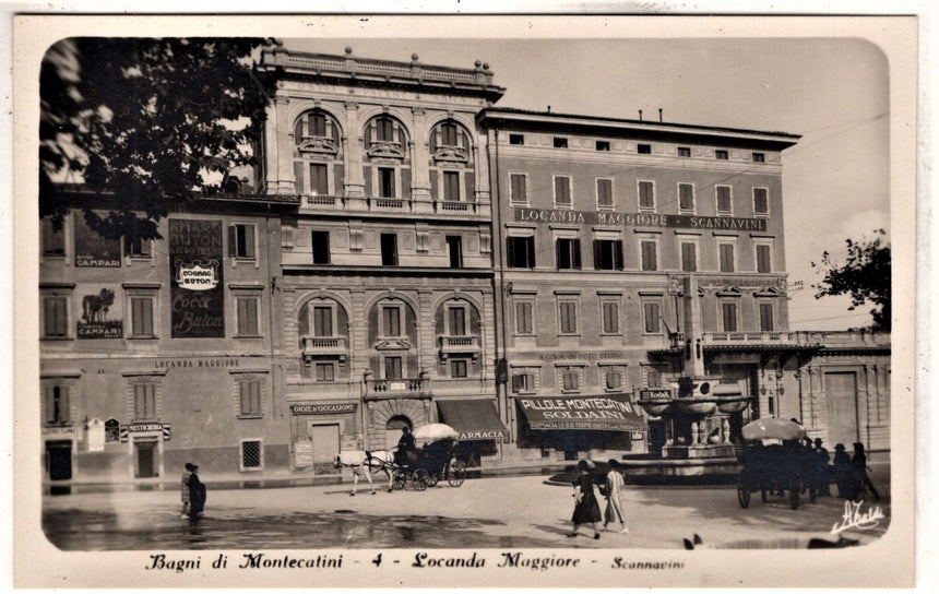 Cartolina antica Montecatini Locanda Maggiore Scannavini