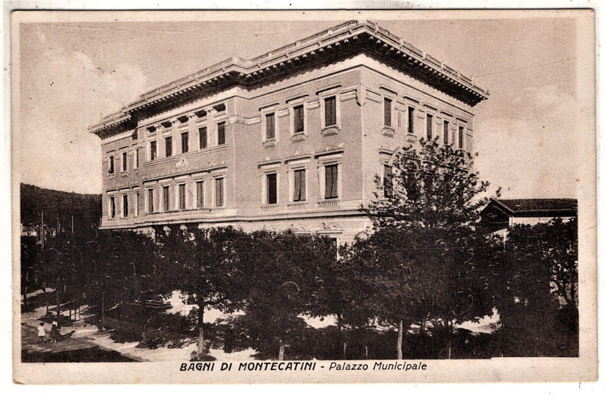 Cartolina antica Montecatini palazzo Municipale