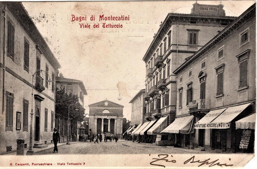 Cartolina antica Montecatini viale del Tettuccio