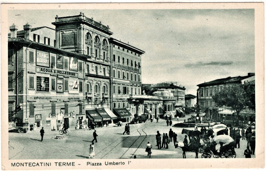 Cartolina antica Montecatini Terme piazza Umberto I