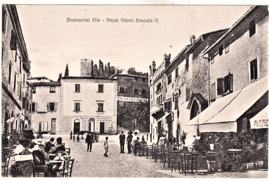 Cartolina antica Montecatini Alto piazza V.Emanuele III