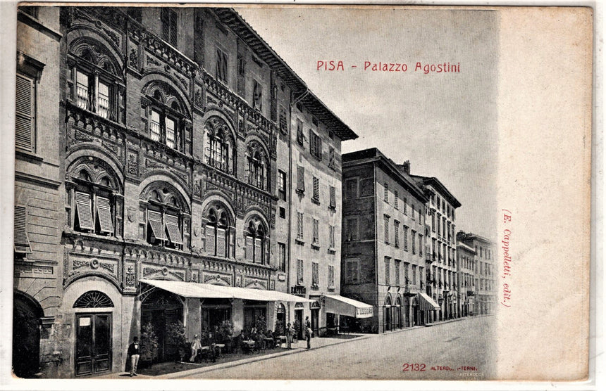 Cartolina antica Pisa Palazzo Agostini