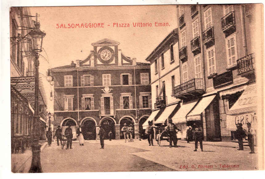 Cartolina antica Salsomaggiore Piazza V.Emanuele Parma