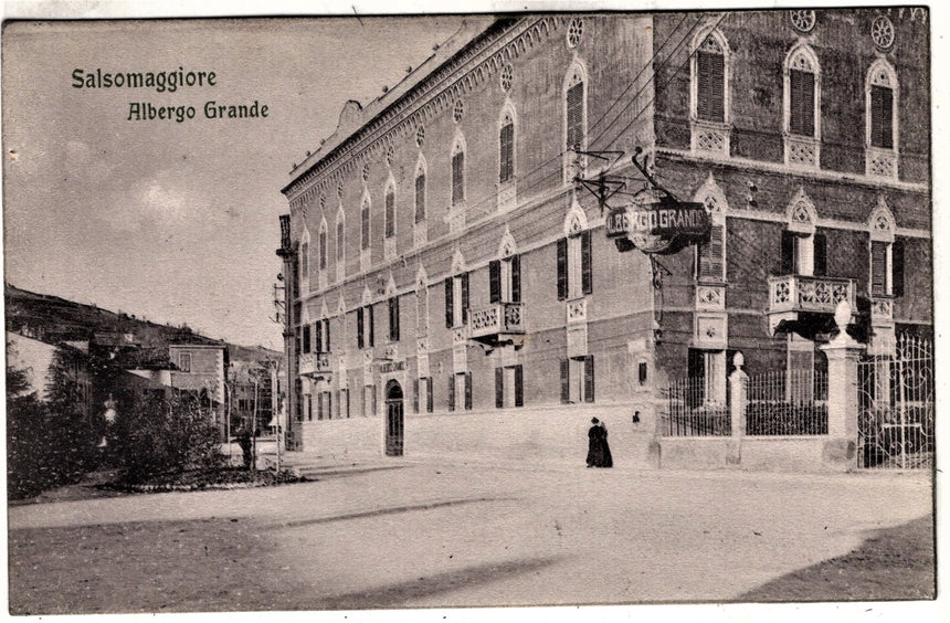 Cartolina antica Salsomaggiore Albergo Grande Detraz Parma