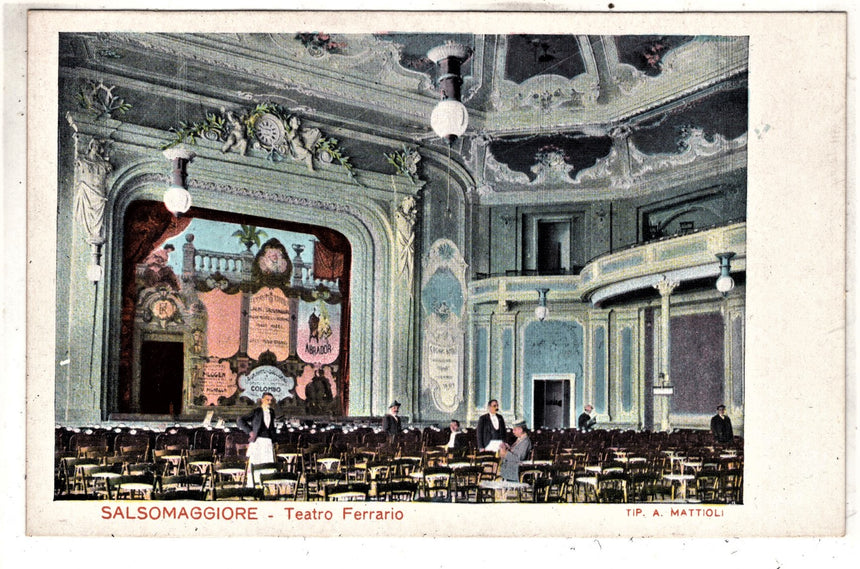 Cartolina antica Salsomaggiore Teatro  Ferrario Parma