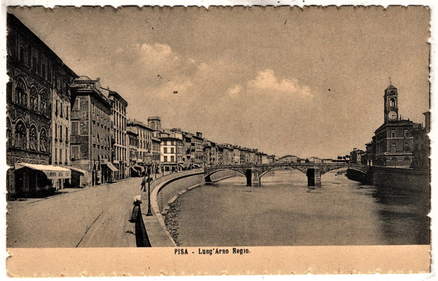 Cartolina antica Pisa Lungo Arno Regio