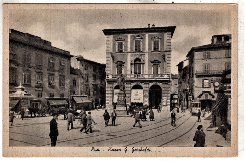 Cartolina antica Pisa piazza G.Garibaldi