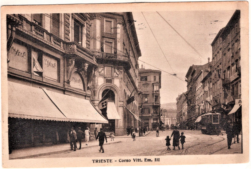 Cartolina antica Trieste Corso V.Emanuele