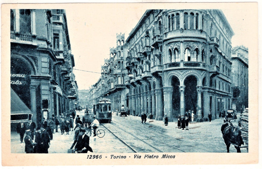 Cartolina antica Torino via Pietro Micca