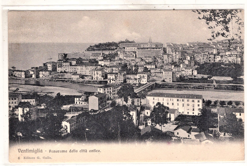 Cartolina antica Ventimiglia panorama della città antica