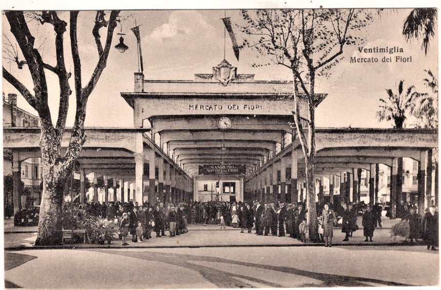 Cartolina antica Ventimiglia mercato dei fiori