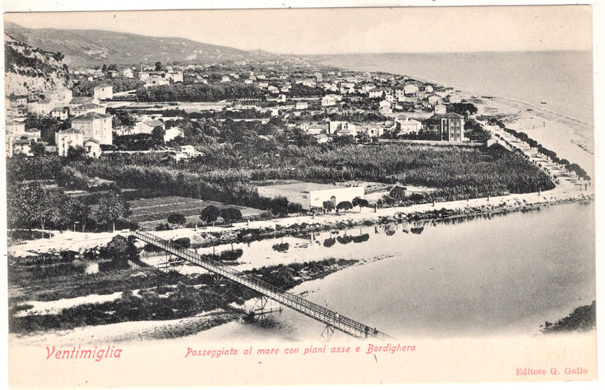 Cartolina antica Ventimiglia panorama