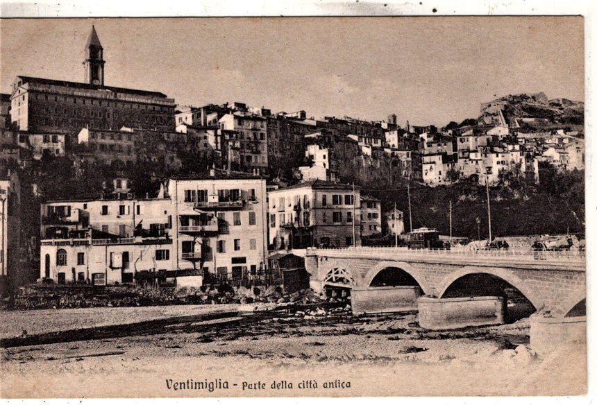 Cartolina antica Ventimiglia panorama della città antica