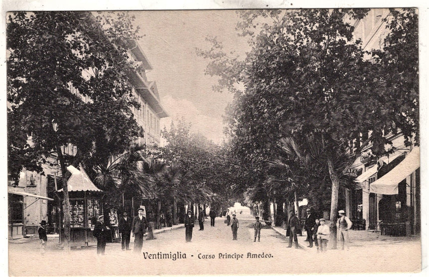 Cartolina antica Ventimiglia corso Principe Amedeo