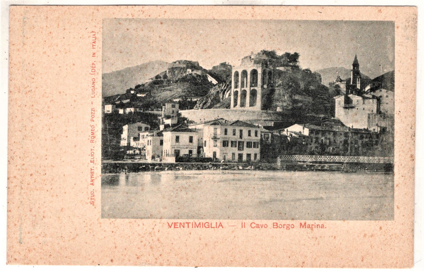 Cartolina antica Ventimiglia fiume Roja