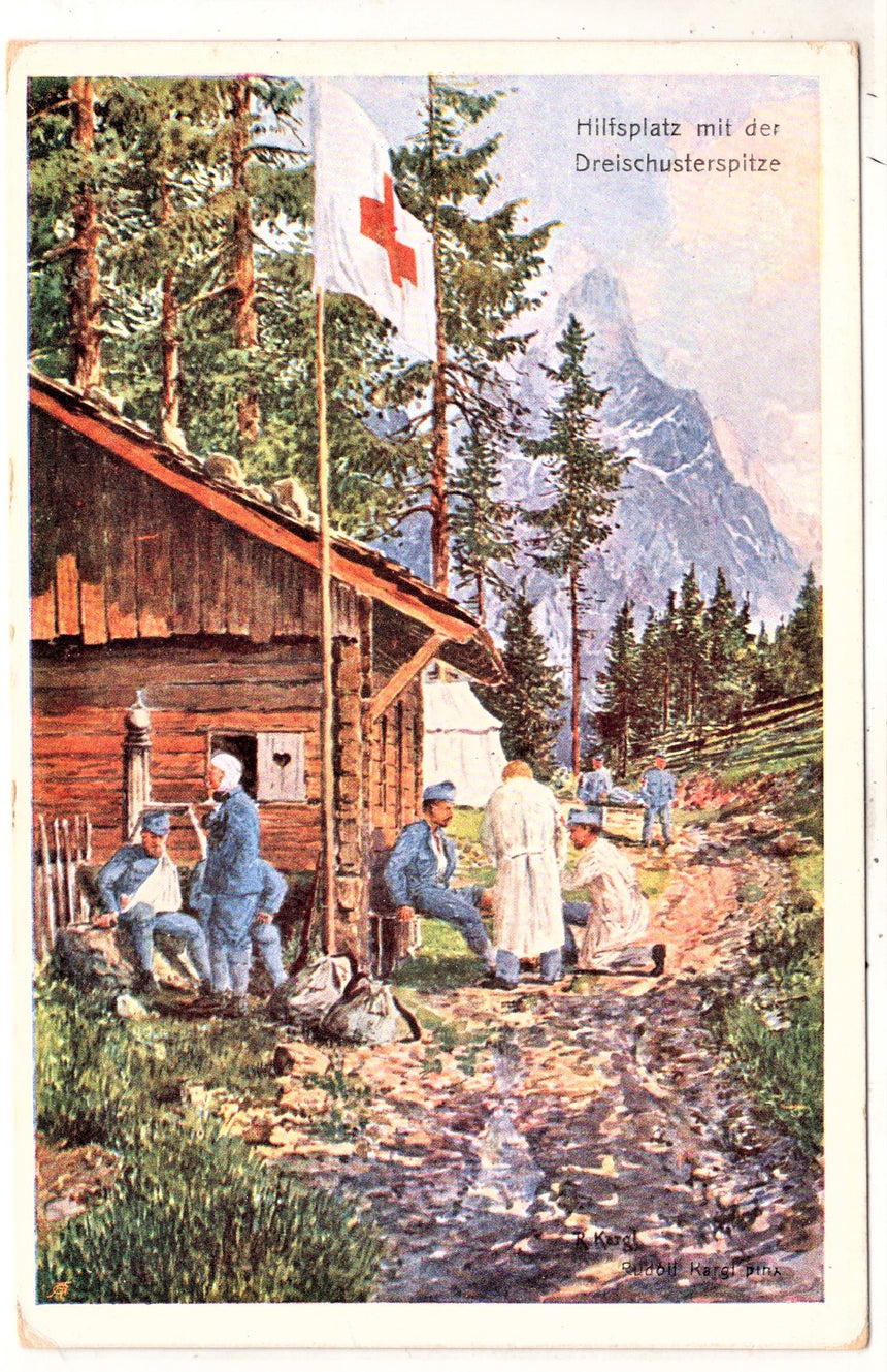 Cartolina antica Croce Rossa, Rotes Kreuz, Red Cross Nr. 215 dreischusterspitze