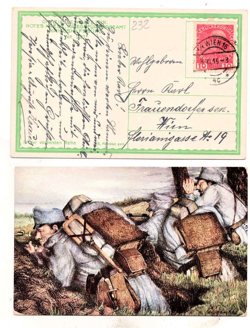 Cartolina antica Croce Rossa, Rotes Kreuz, Red Cross Nr. 232 in der vordersten reihe