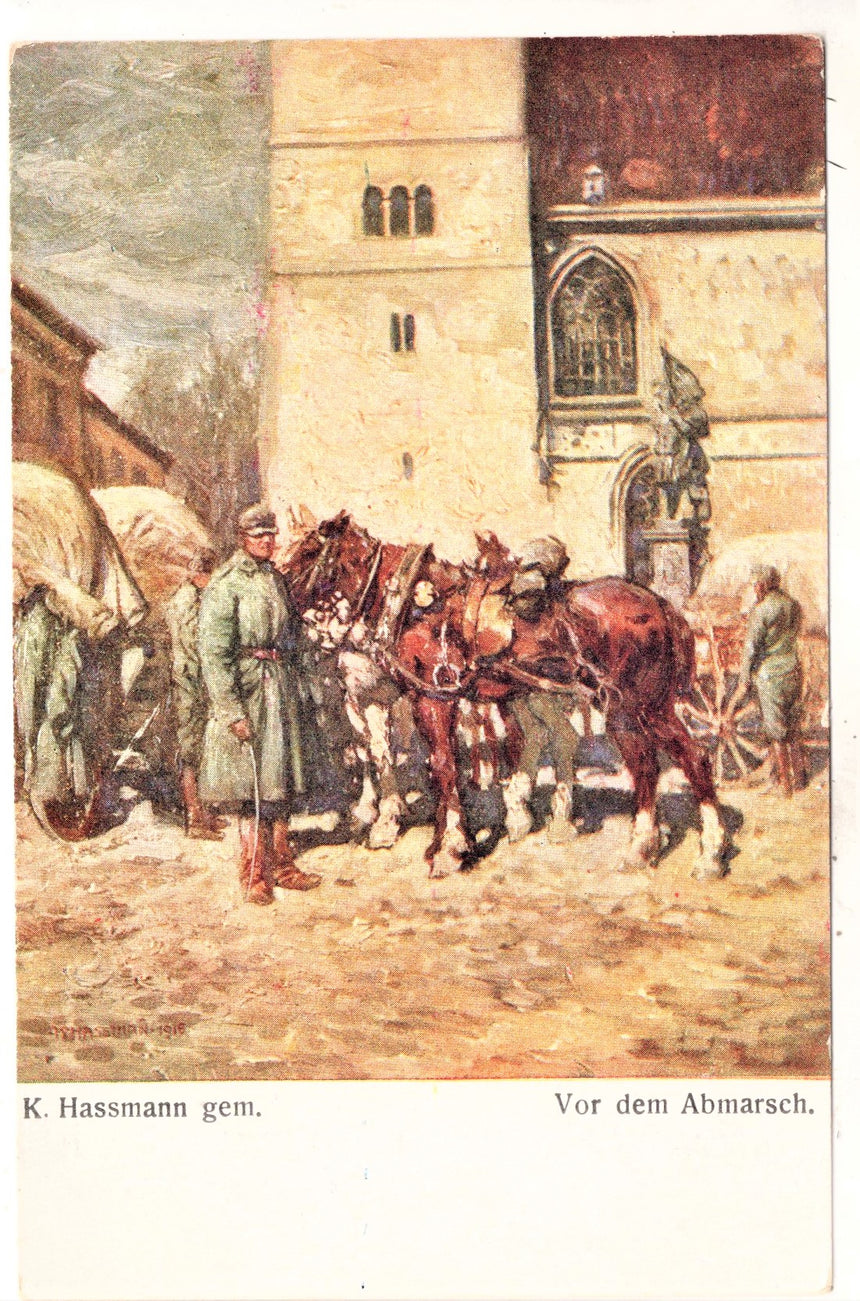 Cartolina antica Croce Rossa, Rotes Kreuz, Red Cross Nr. 257 vor dem abmarsch