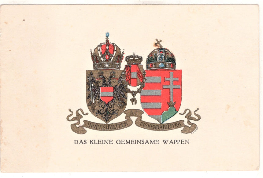 Cartolina antica Croce Rossa, Rotes Kreuz, Red Cross Nr. 287 das kleine gemeinsame wappen