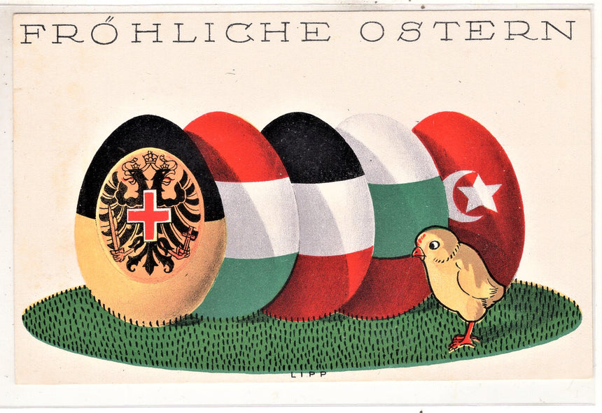 Cartolina antica Croce Rossa, Rotes Kreuz, Red Cross Nr. 385 frohliche ostern