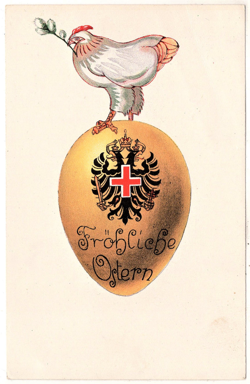 Cartolina antica Croce Rossa, Rotes Kreuz, Red Cross Nr. 386 frohliche ostern